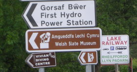 Welsh Slate Museum brown sign